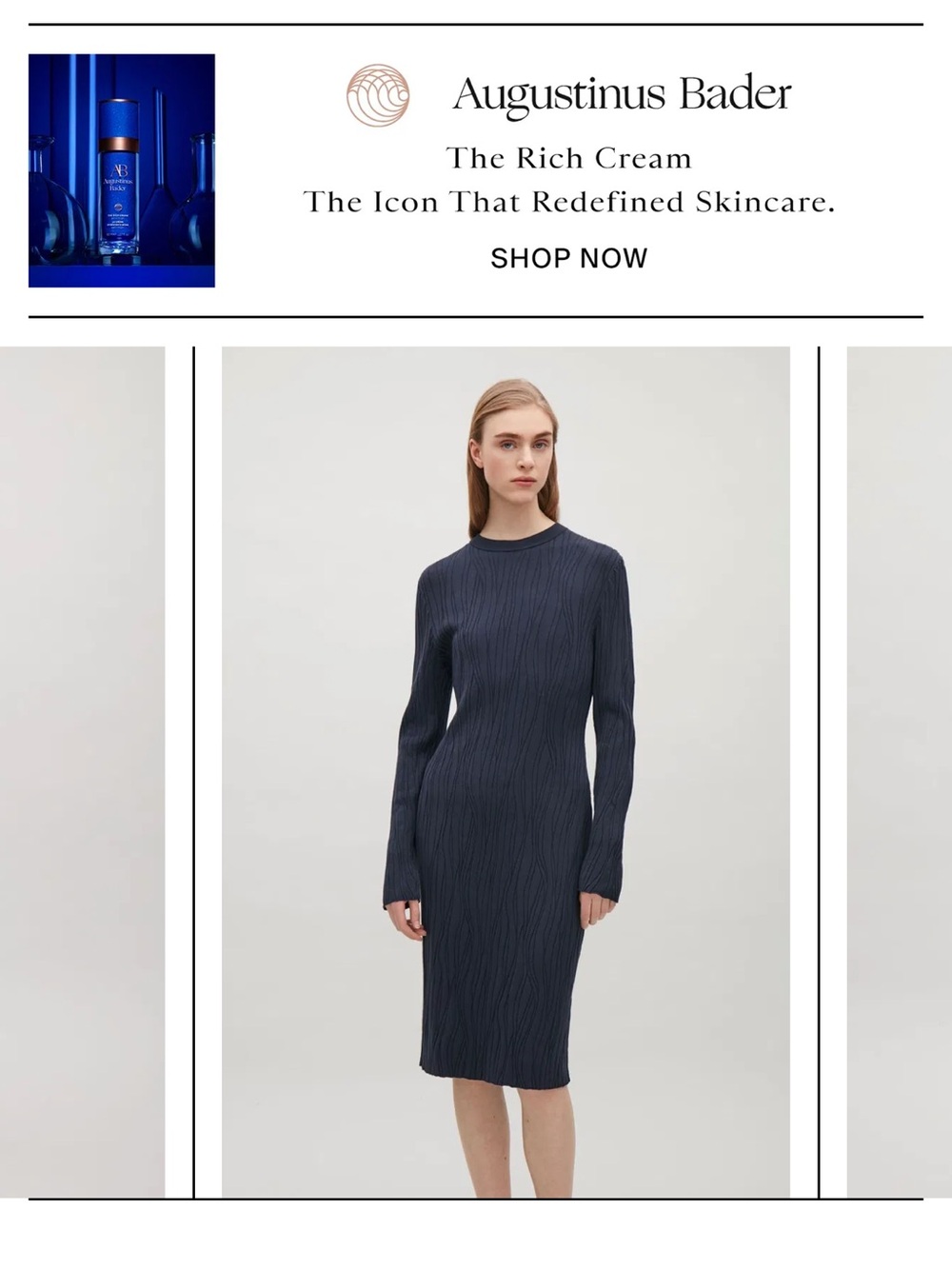 COS wavy navy dress